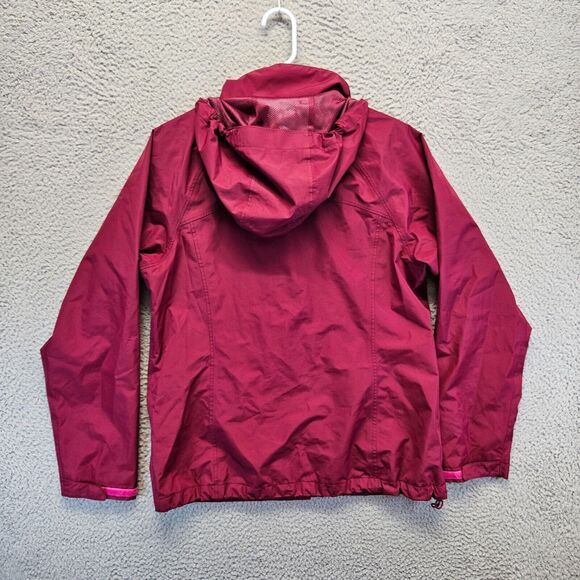 Eddie Bauer Jacket Womens Size‎ Medium Burgundy Full Zip Hooded Windbreaker - Picture 2 of 8